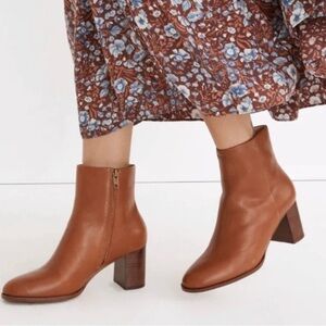 NWT Madewell The Mira Side-Seam Ankle Boot in Leather size 10‎ brown leather